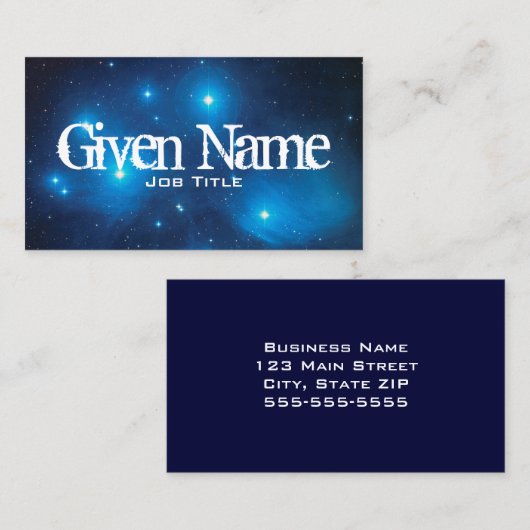 Blue Pleiades Visitenkarte (Vorne/Hinten)