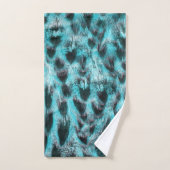 Blue plumage - cool feather design badhandtuch set (Handtuch)