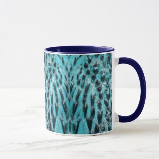 Blue plumage - cool feather design tasse (Rechts)