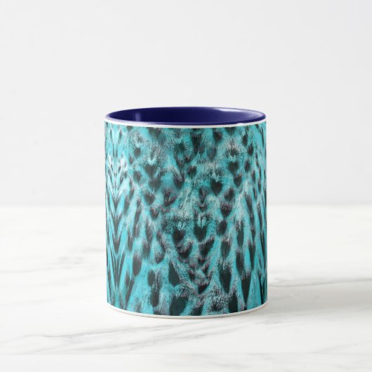 Blue plumage - cool feather design tasse (Zentrum)