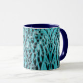 Blue plumage - cool feather design tasse (VorderseiteRechts)