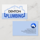 Blue PLUMBING Pipe Frame Visitenkarte (Vorne/Hinten)