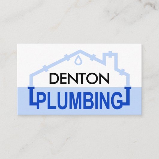 Blue PLUMBING Pipe Frame Visitenkarte (Vorderseite)