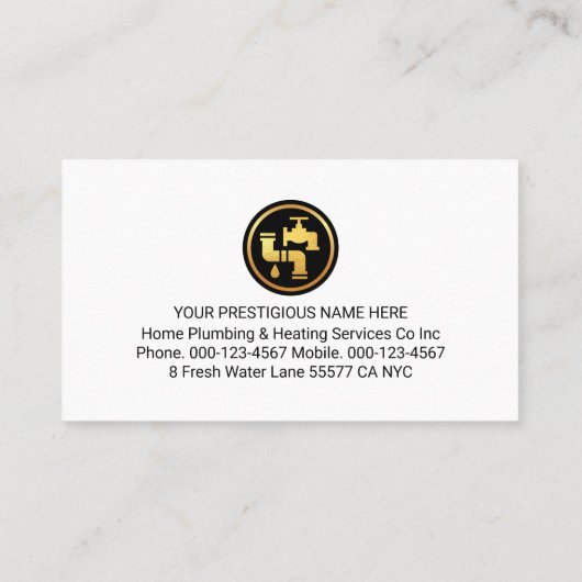 Blue Plumbing Pipeline Plumber Visitenkarte (Rückseite)