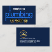 Blue Plumbing Pipeline Plumber Visitenkarte (Vorne/Hinten)