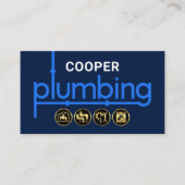 Blue Plumbing Pipeline Plumber Visitenkarte (Vorderseite)