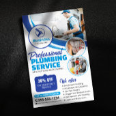 Blue Plumbing Service Repair Plumber Contractor Flyer