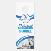 Blue Plumbing Service Repair Plumber Contractor Türanhänger (Vorderseite)