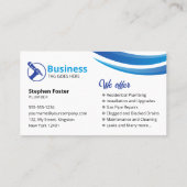 Blue Plumbing Service Repair Plumber Contractor Visitenkarte (Rückseite)
