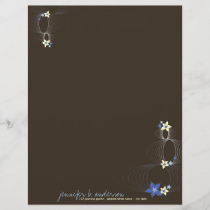 Blue Plumeria Frangipani Blume Chic Ikebana Zen Briefbogen