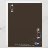 Blue Plumeria Frangipani Blume Chic Ikebana Zen Briefbogen (Vorne/Hinten)