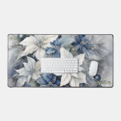 ‚Blue Poinsettas‘ Schreibtischunterlage (Tastatur & Maus)