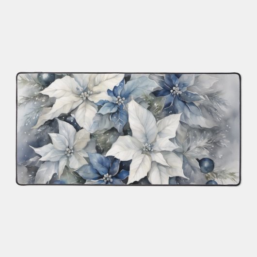 ‚Blue Poinsettas‘ Schreibtischunterlage (Vorderseite)