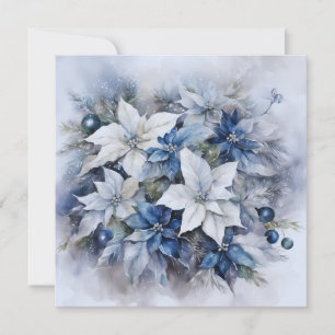 Blue Poinsettia Blume, Weihnachtsschmuck Feiertagskarte