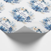 Blue Poinsettia Geschenkpapier (Ecke)