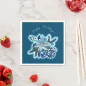 Blue Poinsettia Joy Serviette (Beispiel)