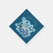 Blue Poinsettia Joy Serviette (Ecke)