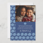 Blue Poinsettia Minimal Classic 2 Foto Weihnachten (Rückseite)