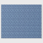 Blue Poinsettia Minimal Classic Whimsy Christmas Geschenkpapier (Flach)