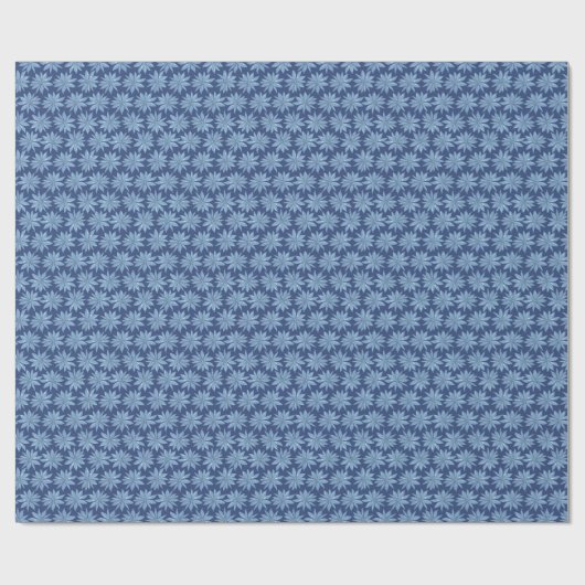 Blue Poinsettia Minimal Classic Whimsy Christmas Geschenkpapier (Flach)