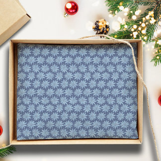 Blue Poinsettia Minimal Classic Whimsy Christmas Seidenpapier