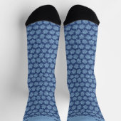 Blue Poinsettia Minimal Classic Whimsy Christmas Socken (Oben)