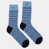 Blue Poinsettia Minimal Classic Whimsy Christmas Socken (Rechts)