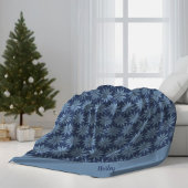 Blue Poinsettia Name Classic Whimsy Christmas Fleecedecke