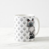 Blue Point Birman / Ragdoll Cartoon Cat & Paws Kaffeetasse (VorderseiteRechts)
