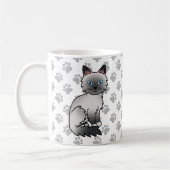 Blue Point Birman / Ragdoll Cartoon Cat & Paws Kaffeetasse (Links)