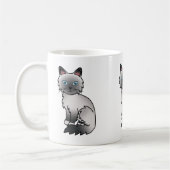 Blue Point Birman / Ragdoll Cat Cartoon Zeichnend Kaffeetasse (Links)