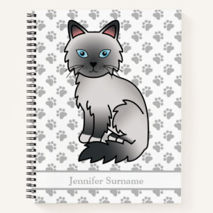 Blue Point Birman / Ragdoll Cat & Custom Text Notizblock