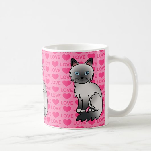 Blue Point Birman / Ragdoll Cat Liebe Kaffeetasse (Rechts)