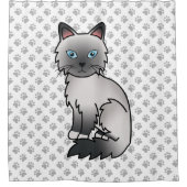 Blue Point Birman / Ragdoll Cat & Paws Duschvorhang (Vorderseite)
