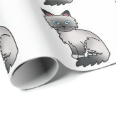 Blue Point Birman / Ragdoll Niedlich Cat Pattern Geschenkpapier (Rolleneckpunkt)