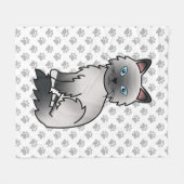 Blue Point Birman / Ragdoll Niedlich Cat & Paws Fleecedecke (Vorderseite (Horizontal))