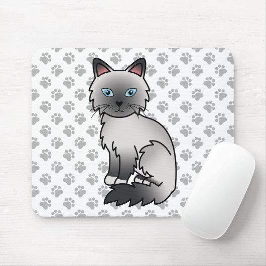 Blue Point Birman / Ragdoll Niedlich Cat & Paws Mousepad (Mit Mouse)