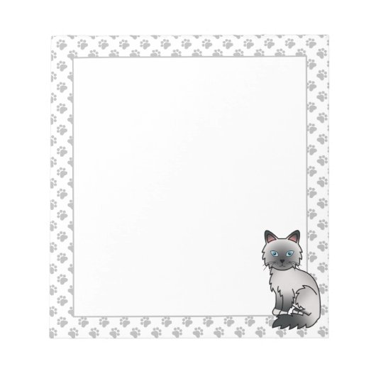 Blue Point Birman / Ragdoll Niedlich Cat & Paws Notizblock (Vorderseite)