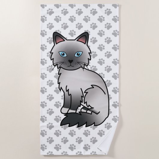 Blue Point Birman / Ragdoll Niedlich Cat & Paws Strandtuch (Vorderseite)