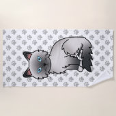 Blue Point Birman / Ragdoll Niedlich Cat & Paws Strandtuch (Vorderseite)