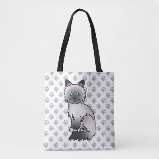 Blue Point Birman / Ragdoll Niedlich Cat & Paws Tasche (Vorderseite)