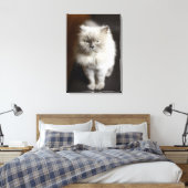 Blue Point Himalayan Cat wirkt irritiert Leinwanddruck (Insitu (Schlafzimmer))