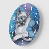 Blue Point Siamese Cat Große Wanduhr (Winkel)