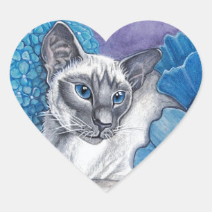 Blue Point Siamese Cat Herz-Aufkleber