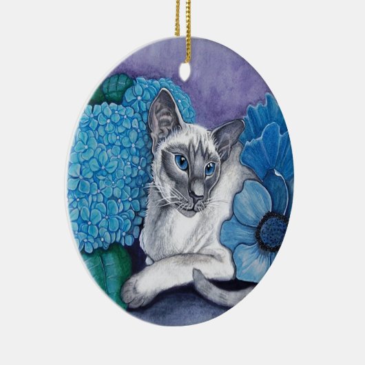 Blue Point Siamese Cat Keramik Ornament (Rechts)