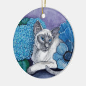 Blue Point Siamese Cat Keramik Ornament (Links)
