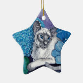 Blue Point Siamese Cat Keramikornament (Rechts)