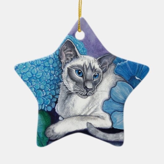 Blue Point Siamese Cat Keramikornament (Vorne)