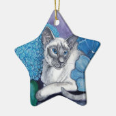 Blue Point Siamese Cat Keramikornament (Links)