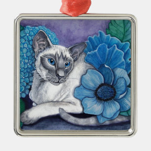 Blue Point Siamese Cat Ornament Aus Metall